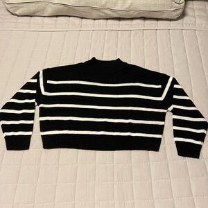 Women’s black and white striped sweater